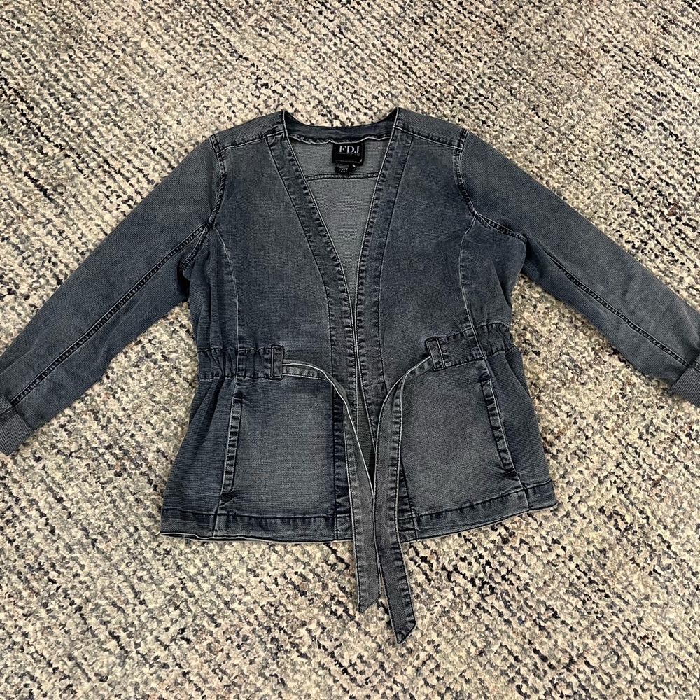 FDJ French dressing denim kimono style belted jacket - size medium